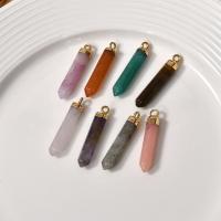 Gemstone Pendant, with Brass, Conical, gold color plated, different materials for choice, more colors for choice, 30x6mm, Sold By PC