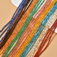 Perles naturelles de coquillage d'eau douce , coquille d'eau douce, Plat rond, DIY, plus de couleurs à choisir, 3-4mm, Vendu par Environ 14.96 pouce brin
