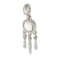 European Style Tibetan Style Dangle Beads, silver color plated, DIY & with rhinestone, silver color, nickel, lead & cadmium free, 41x12x4mm, Hole:Approx 5mm, Sold By PC