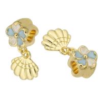 European Style Zinc Alloy Dangle Beads gold color plated DIY & enamel golden nickel lead & cadmium free Approx 4.5mm Sold By PC