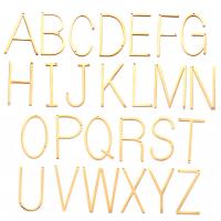 Stainless Steel Connector, 201 Stainless Steel, Alphabet Letter, Vacuum Ion Plating, fashion jewelry & polished & letters are from A to Z & DIY & Unisex, golden, 5PCs/Bag, Sold By Bag