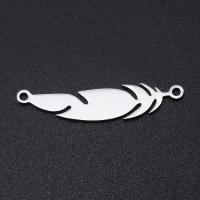 Stainless Steel Connector 201 Stainless Steel Feather Vacuum Ion Plating fashion jewelry & polished & DIY & Unisex Sold By Bag