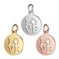 Stainless Steel Pendants, 201 Stainless Steel, Vacuum Ion Plating, fashion jewelry & polished & DIY & Unisex & hollow, more colors for choice, 17x12mm, 5PCs/Bag, Sold By Bag