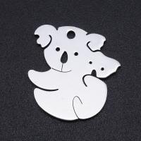 Stainless Steel Animal Pendants 201 Stainless Steel Koala Vacuum Ion Plating fashion jewelry & polished & DIY & Unisex Sold By Bag