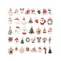 Tibetan Style Christmas Pendants, DIY & enamel & mixed, nickel, lead & cadmium free, 10-25mm, 38PCs/Bag, Sold By Bag