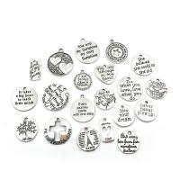Zinc Alloy Message Pendants plated DIY & mixed nickel lead & cadmium free 20mm Sold By Bag
