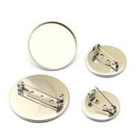 Stainless Steel Brooch Findings, 316 Stainless Steel, Round, silver color plated, DIY & different size for choice, silver color, 100PCs/Bag, Sold By Bag
