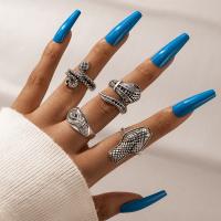 Tibetan Style Ring Set, Animal, silver color plated, 4 pieces & fashion jewelry, silver-grey, nickel, lead & cadmium free, Sold By Set