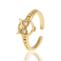 Cubic Zirconia Micro Pave Brass Ring, Animal, gold color plated, Adjustable & micro pave cubic zirconia & for woman, 20mm, Sold By PC
