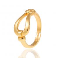 Mässing Finger Ring, guldfärg pläterade, Justerbar & för kvinna, 21mm, Säljs av PC