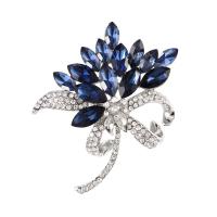 Crystal Brooch, Tibetan Style, with Crystal, Flower, plated, for woman & with rhinestone, more colors for choice, 50x45mm, 10PCs/Lot, Sold By Lot