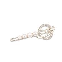 Plastic Pearl Brooch Zinc Alloy with Plastic Pearl gold color plated & for woman & with rhinestone & hollow nickel lead & cadmium free 60-65mm Sold By Lot