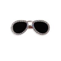 Alligator Hair Clip Zinc Alloy Glasses gold color plated for woman & enamel & with rhinestone nickel lead & cadmium free 60mm Sold By Lot
