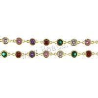 Brass Beading Chains, plated, DIY & bar chain, multi-colored, 11x6.50x3mm, 10m/Lot, Sold By Lot