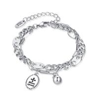 Stainless Steel Jewelry Bracelet 304 Stainless Steel with Zinc Alloy with 2.36inch extender chain fashion jewelry & for woman original color Length Approx 6.3 Inch Sold By PC
