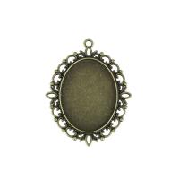 Tibetan Style Pendant Cabochon Setting, plated, antique gold color, 61x48mm, Sold By PC