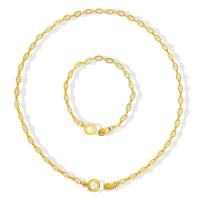Titanstahl Armband, mit Kunststoff Perlen, Titan Stahl Schnalle, plattiert, für Frau, goldfarben, verkauft von PC