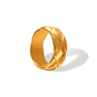 Titanium Steel Finger Ring, plated, for woman, golden, 8mm, Sold By PC