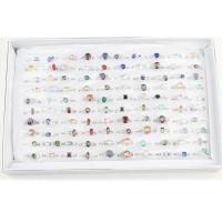 Rhinestone Finger Ring, Tibetan Style, with Glass Rhinestone, for woman, mixed colors, 17mm, 100PCs/Box, Sold By Box