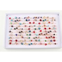Pierścień palca rhinestone, Stop cynku, dla kobiety & z kamieniem, mieszane kolory, 17mm, 100komputery/Box, sprzedane przez Box