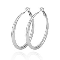 Zinc Alloy Drop Earrings zinc alloy hoop earring plated for woman 50mm Sold By Pair