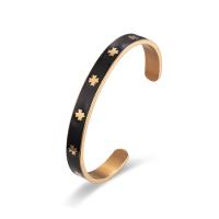 Titanium Steel Cuff Bangle, plated, fashion jewelry & for woman & epoxy gel, rose gold color, Inner Diameter:Approx 62mm, Sold By PC