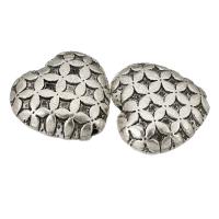 Perles coeur en alliage de zinc, DIY & noircir, couleur originale, 17x16x6.50mm, Trou:Environ 1.5mm, 100PC/lot, Vendu par lot