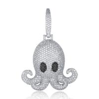 Cubic Zircon Micro Pave Brass Necklace, Octopus, plated, Unisex & different styles for choice & micro pave cubic zirconia, more colors for choice, nickel, lead & cadmium free, 42x62mm, Length:Approx 24 Inch, Sold By PC