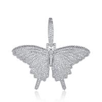 Cubic Zircon Micro Pave Brass Necklace Butterfly plated Unisex & micro pave cubic zirconia nickel lead & cadmium free Length Approx 24 Inch Sold By PC