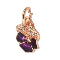 Zinc Alloy Enamel Pendants rose gold color plated DIY & with rhinestone rose gold color nickel lead & cadmium free Approx 2mm Sold By PC