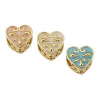 Zinc Alloy Jewelry Beads Heart gold color plated DIY & enamel nickel lead & cadmium free Approx 5mm Sold By PC