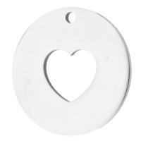 Stainless Steel Pendants, 304 Stainless Steel, Heart, fashion jewelry, original color, 23x23x1mm, Hole:Approx 2mm, Sold By PC