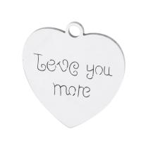 Stainless Steel Heart Pendants, 304 Stainless Steel, fashion jewelry & enamel, original color, 24x26x1mm, Hole:Approx 2.5mm, Sold By PC