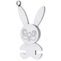 Stainless Steel Animal Pendants, 304 Stainless Steel, Rabbit, fashion jewelry, original color, 10x21x2mm, Hole:Approx 1mm, Sold By PC