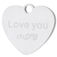 Stainless Steel Heart Pendants, 304 Stainless Steel, fashion jewelry, original color, 20x18x1mm, Hole:Approx 3mm, Sold By PC
