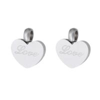 Stainless Steel Heart Pendants, 304 Stainless Steel, fashion jewelry, original color, 6x6x1mm, Hole:Approx 1mm, Sold By PC