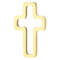 Нержавеющая сталь крест подвески, Нержавеющая сталь 304, Kресты, DIY, Золотой, 10x16x1mm, продается PC