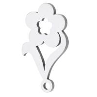Stainless Steel Flower Pendant, 304 Stainless Steel, fashion jewelry, original color, 9x17x1mm, Hole:Approx 1mm, Sold By PC