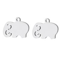 Stainless Steel Animal Pendants, 304 Stainless Steel, Elephant, fashion jewelry, original color, 13x10x1mm, Hole:Approx 1mm, Sold By PC
