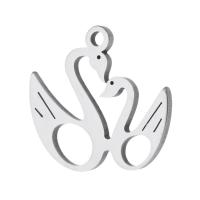 Stainless Steel Animal Pendants, 304 Stainless Steel, Swan, fashion jewelry, original color, 14x13x1mm, Hole:Approx 1mm, Sold By PC