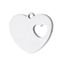 Stainless Steel Heart Pendants, 304 Stainless Steel, fashion jewelry, original color, 13x11x1mm, Hole:Approx 1mm, Sold By PC