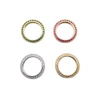 Cubique anneau en laiton Circonia Micro Pave, Placage, bijoux de mode & normes différentes pour le choix & pavé de micro zircon & pour femme, plus de couleurs à choisir, protéger l'environnement, sans nickel, plomb et cadmium, 23mm, Vendu par PC