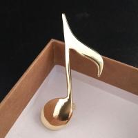 Zinc Alloy Brooches Music Note plated fashion jewelry & Unisex yellow nickel lead & cadmium free Sold By PC