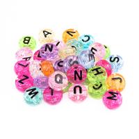 Alfabet Akryl perler, du kan DIY, flere farver til valg, 6x10mm, Ca. 200pc'er/Bag, Solgt af Bag