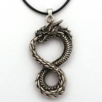 Zinc Alloy Jewelry Necklace with Wax Cord & Cotton Cord Dragon plated fashion jewelry & Unisex nickel lead & cadmium free Length Approx 23.62 Inch Sold By PC