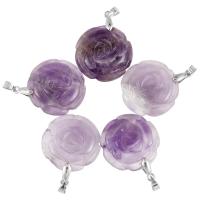 Gemstone Pendants Jewelry with Zinc Alloy Rose & Unisex Sold By PC