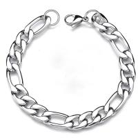Stainless Steel Jewelry Bracelet, 316L Stainless Steel, Stick, silver color plated, different length for choice & Unisex & different size for choice & figaro chain, silver color, Sold By PC