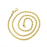 Titanium Steel Necklace Chain Stick Vacuum Plating French Rope Chain & Unisex golden Sold By PC