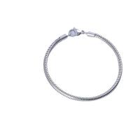 Titanium Steel Bracelet & Bangle Stick silver color plated & Unisex silver color 3mm Sold By PC