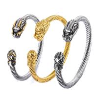 316L Stainless Steel Cuff Bangle, Dragon, plated, fashion jewelry & Unisex, more colors for choice, 55x6mm,22x14.8mm,17.2x11mm, Sold By PC